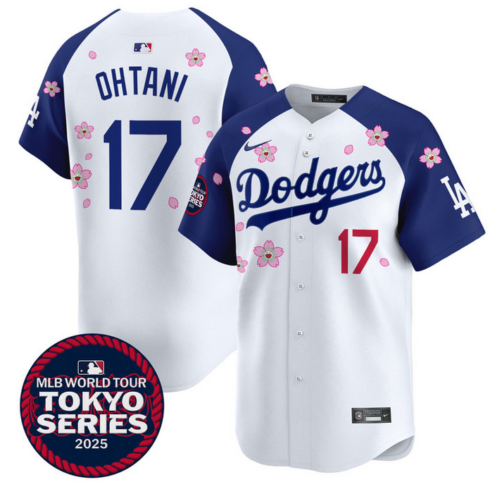 Men Los Angeles Dodgers 17 Ohtani Tokyo Series 2025 white Limited Stitched Jersey